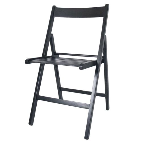 Silla plegable de madera negra 38 x 42 x 87 cm