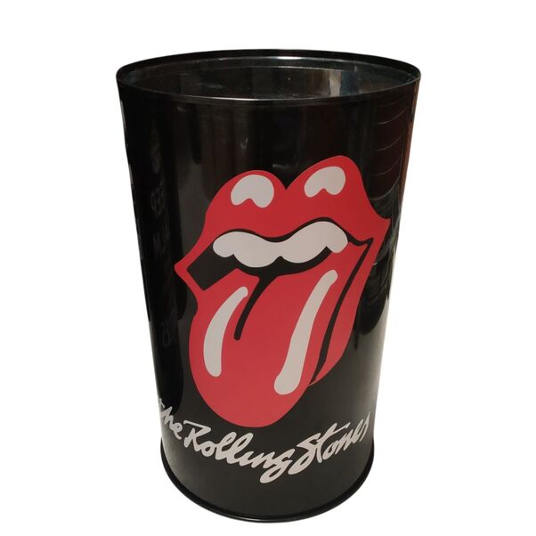 Bidón metal mesa alta barril industrial personalizable negro "Rolling Stones" 60 x 60 x 90 cm