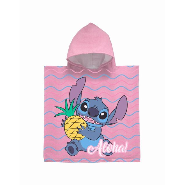 Poncho microfibra piscina playa Lilo & Stitch 100 x 55 cm