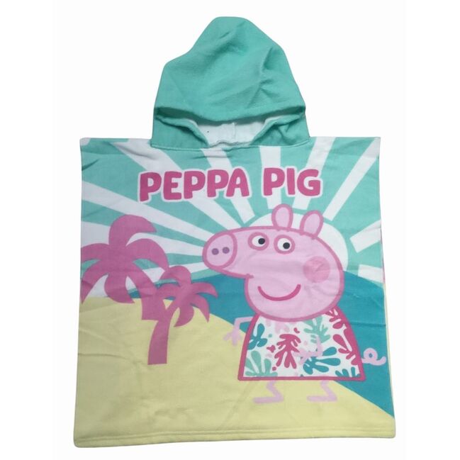 Poncho microfibra piscina playa Peppa Pig 55 x 100 cm