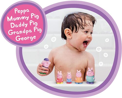 Set 5 figuras baño de Peppa Pig