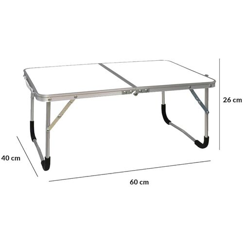 Mesa de Camping Plegable Blanco 26x60x40 cm