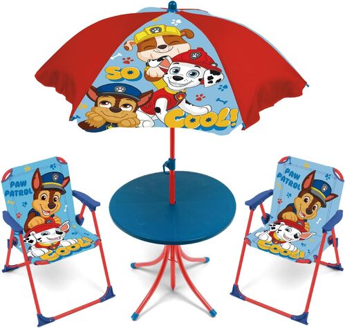 Set mesa con sombrilla y sillas Patrulla Canina