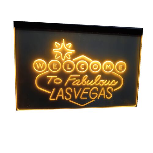 Cartel led decoración ``Welcome To The Fabulous Las Vegas´´ 30x20 cm