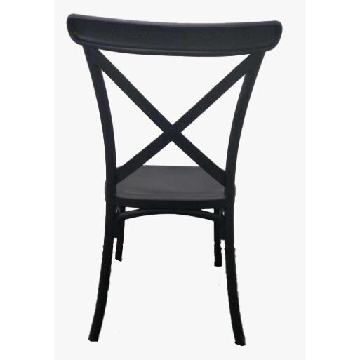 Silla Crossback polipropileno diseño eventos negra 90 x 48 x 49 cm