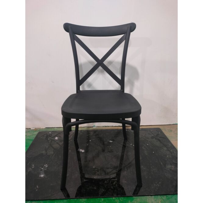 Silla Crossback polipropileno diseño eventos negra 90 x 48 x 49 cm