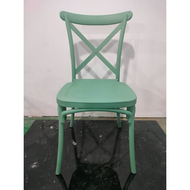 Silla Crossback polipropileno diseño eventos verde 90 x 48 x 49 cm