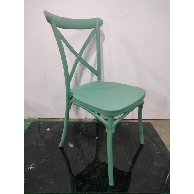 Silla Crossback polipropileno diseño eventos verde 90 x 48 x 49 cm