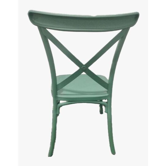 Silla Crossback polipropileno diseño eventos verde 90 x 48 x 49 cm