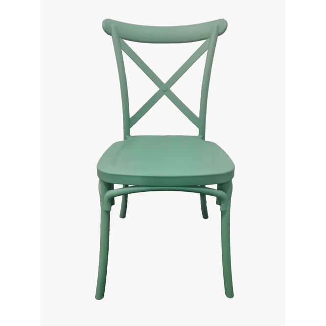 Silla Crossback polipropileno diseño eventos verde 90 x 48 x 49 cm