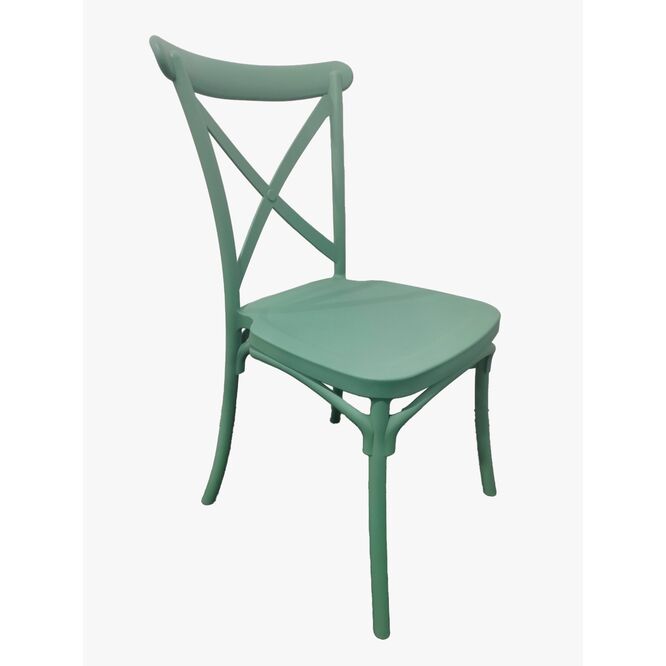 Silla Crossback polipropileno diseño eventos verde 90 x 48 x 49 cm