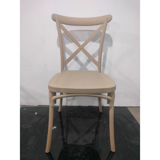 Silla Crossback polipropileno diseño eventos beige 90 x 48 x 49 cm