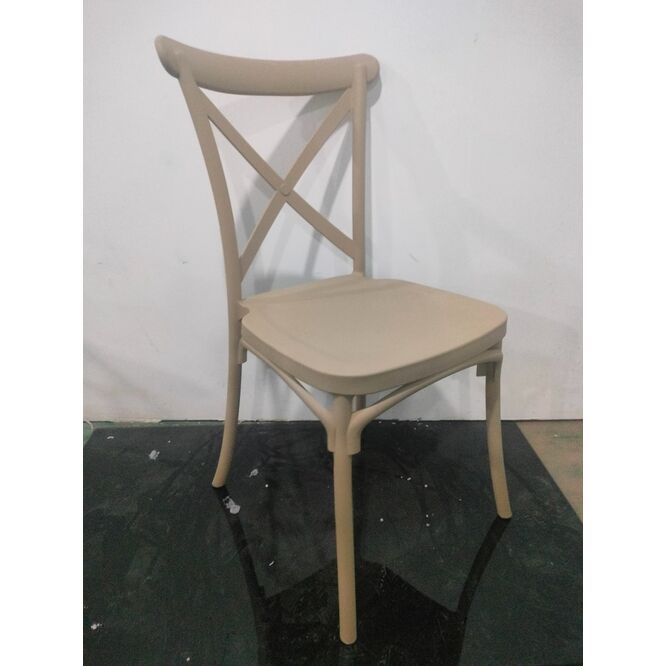 Silla Crossback polipropileno diseño eventos beige 90 x 48 x 49 cm