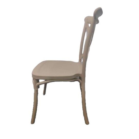 Silla Crossback polipropileno diseño eventos beige 90 x 48 x 49 cm