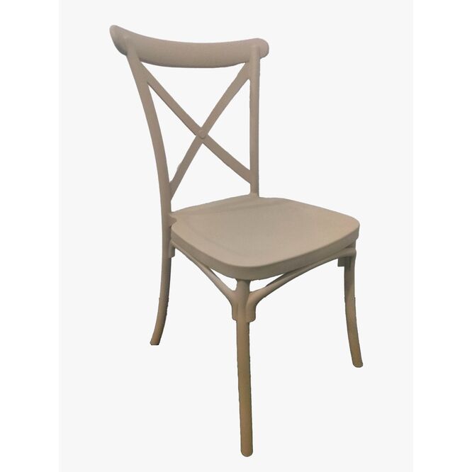 Silla Crossback polipropileno diseño eventos beige 90 x 48 x 49 cm