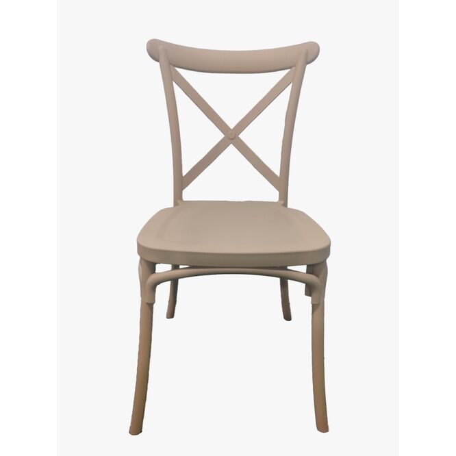 Silla Crossback polipropileno diseño eventos beige 90 x 48 x 49 cm