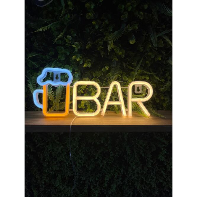 Cartel led decoración "Bar" 34 x 14 cm