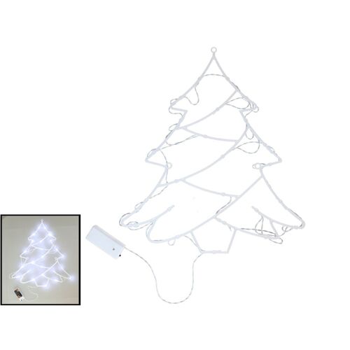 Árbol Navidad 24 led blanco frío 36x41 cm