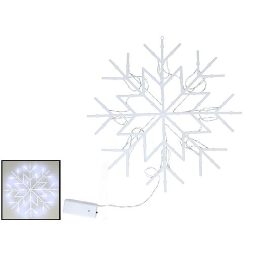 Copo de nieve 24 led blanco frío 35x35 cm