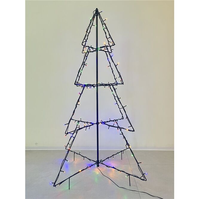 Árbol Navidad plegable 160 led multicolor 120x78 cm