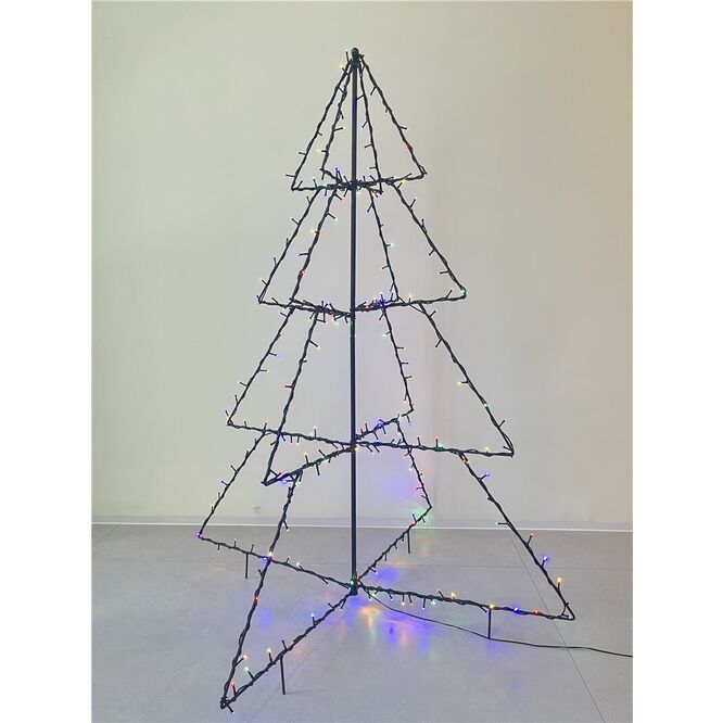 Árbol Navidad plegable multicolor 150x115 cm 240 led