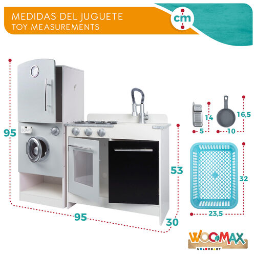 Cocina madera modular 95x30x95 cm Woomax