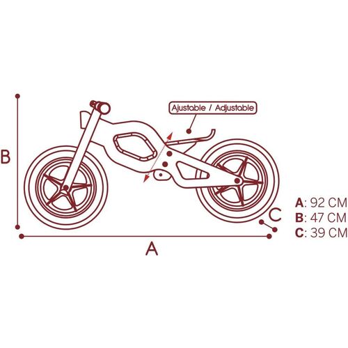 Bici Madera sin pedales Classic 92 x 47 x 39 cm