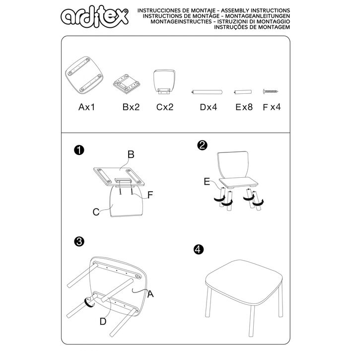 Set de Mesa 50 x 50 x 44 cm y dos Sillas 26,5 x 26,5 x 50 cm Batman