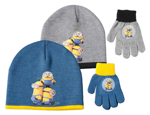 Conjunto gorro y guantes minions