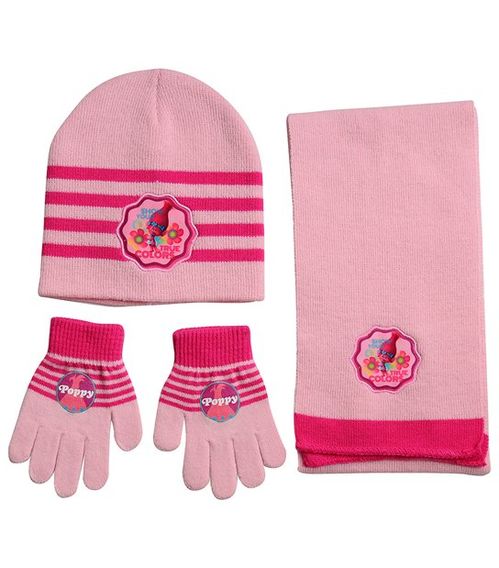 Conjunto guantes, gorro y bufanda Trolls