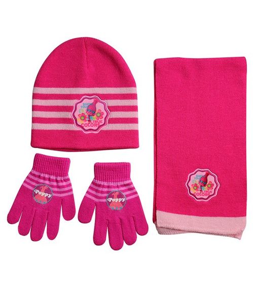 Conjunto guantes, gorro y bufanda Trolls