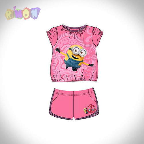 Conjunto Camiseta y Shorts chica Minions  3 años