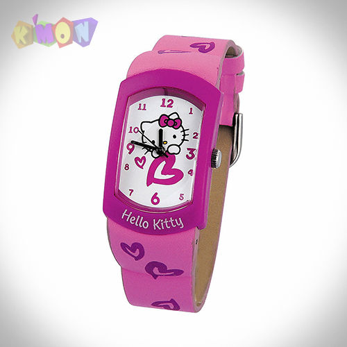 Reloj Analogico Hello Kitty Lila Caja Metalica