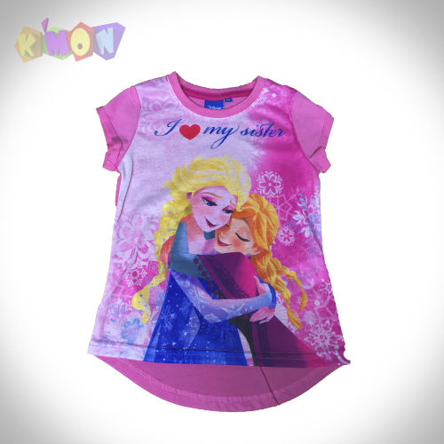 Camiseta de manga corta de Frozen rosa 6 años