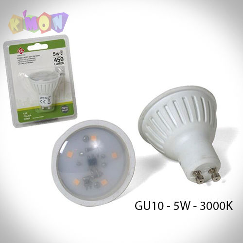 Bombilla LED GU10 - 5W 3000k luz Cálida