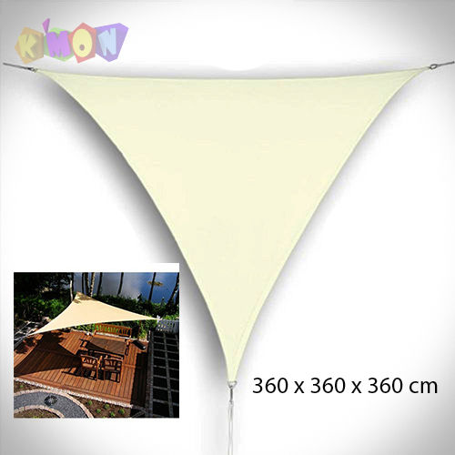 Excelente toldo vela triangular - 3,6 x 3,6 x 3,6 m - color Beige