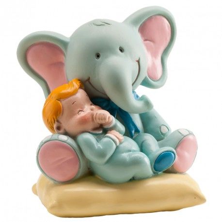 Elefante con bebe rosa azul