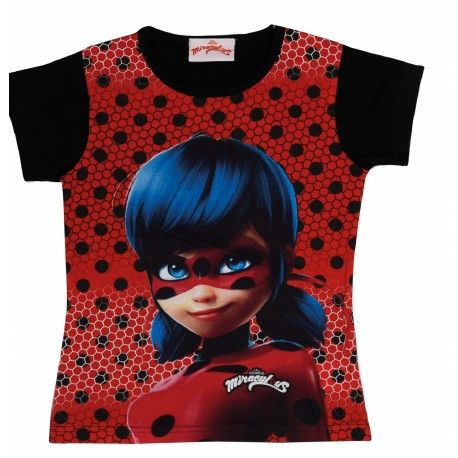 Camiseta manga corta Ladybug negro