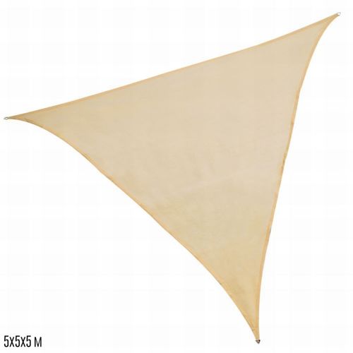 Parasol triangular poliester crema 5 x 5 x 5 metros