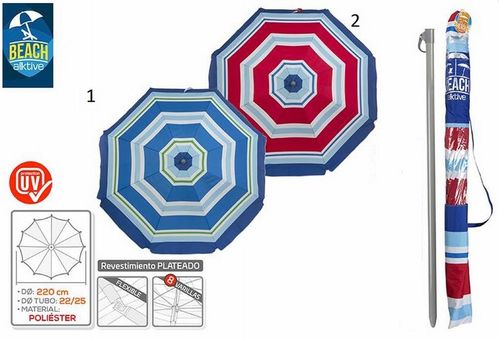 Sombrilla de playa 220 cm.  Modelo-2