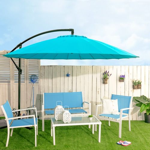 Conjunto piscina Altea sillones, sofá, mesa y parasol Azul