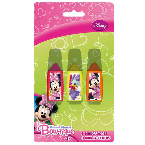 Set 3 marcadores subrayadores Minnie Mouse y Daisy Disney