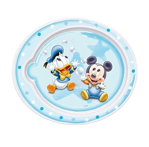 Plato ovalado apto para microondas Mickey y Donald 20,2 x 13,2 x 2,2 cm